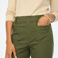 High-rise patch-pocket wide-leg pant