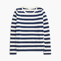 Striped button-side tee