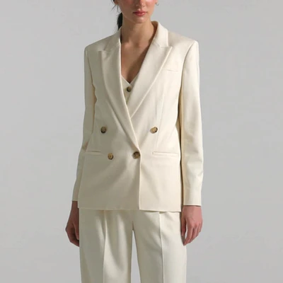 Relaxed double-breasted blazer in city twill