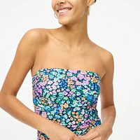 Printed strapless tankini top