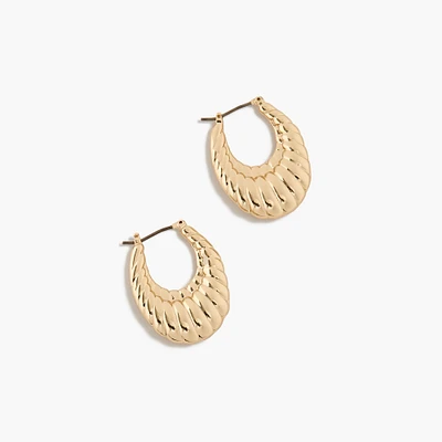 Gold textured hoop earrings
