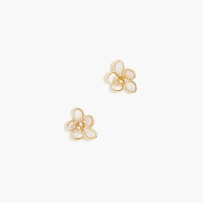 Flower mother-of-pearl stud earrings
