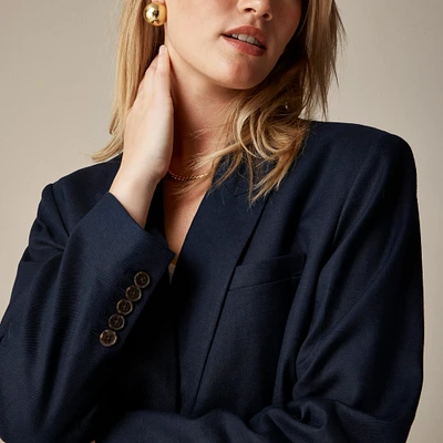 Double-breasted blazer stretch linen blend