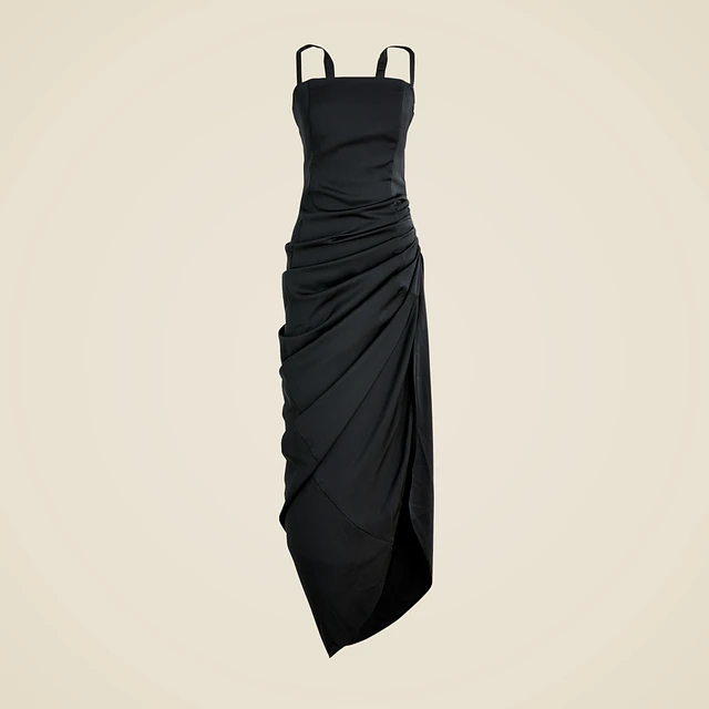 J.Crew Collection asymmetrical ruched dress stretch satin at Hamilton Place  in Chattanooga, TN