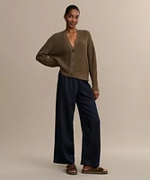 Cropped Cotton Cocoon Cardigan