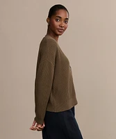 Cropped Cotton Cocoon Cardigan