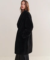 Long Shearling Yves Shawl Coat