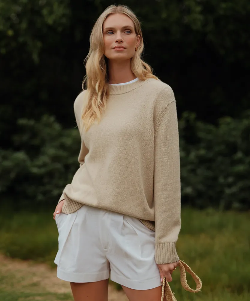 Cropped Linen Crewneck – Jenni Kayne