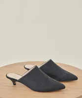 Oiled Leather Kitten Heel Mule