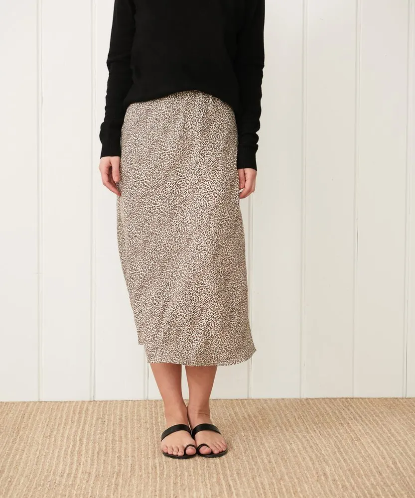 Leopard Slip Skirt