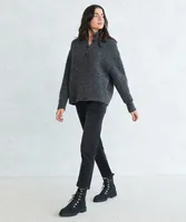 Boucle Button Pullover