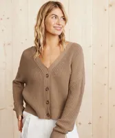 Cropped Cotton Cocoon Cardigan