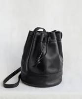 Mini Leather Drawstring Bag