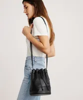 Mini Leather Drawstring Bag