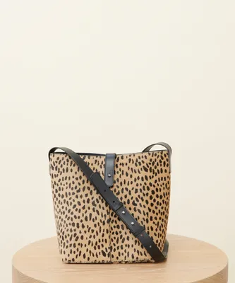 Clare V. Suede Animal Print Shoulder Bag - Neutrals Shoulder Bags