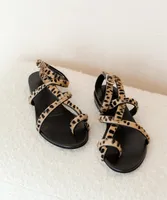 Pony Hair Strappy Sandal