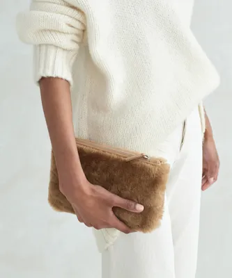 Small Shearling Clutch