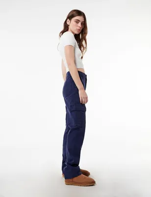 Jean cargo bleu marine Ado / Fille Femme • Jennyfer