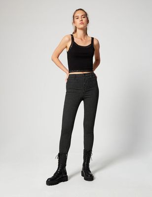 Jegging taille haute rayé