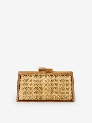 Genevieve Wood and Cane Clutch