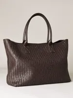 Zoe Woven Leather Tote Bag