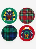 Needlepoint Coaster Set in Tartan