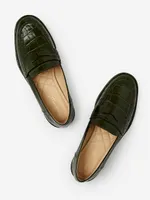 Concetta Embossed Leather Loafers Croc