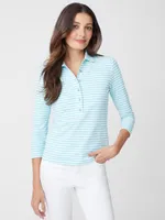 Court 3/4 Sleeve Polo Stripe