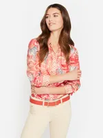 Darcey Silk Shirt Equine Garden Diamond