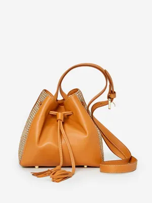 J.Crew: Woven Bucket Bag In Leather And Suede For Women