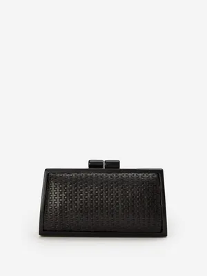 Genevieve Woven Leather Clutch