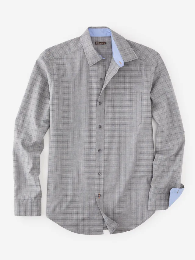 Wrangler Men's Wrinkle Resist Long Sleeve Western Snap Plaid Shirt