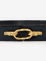 Jayna Leather Embossed Python Belt