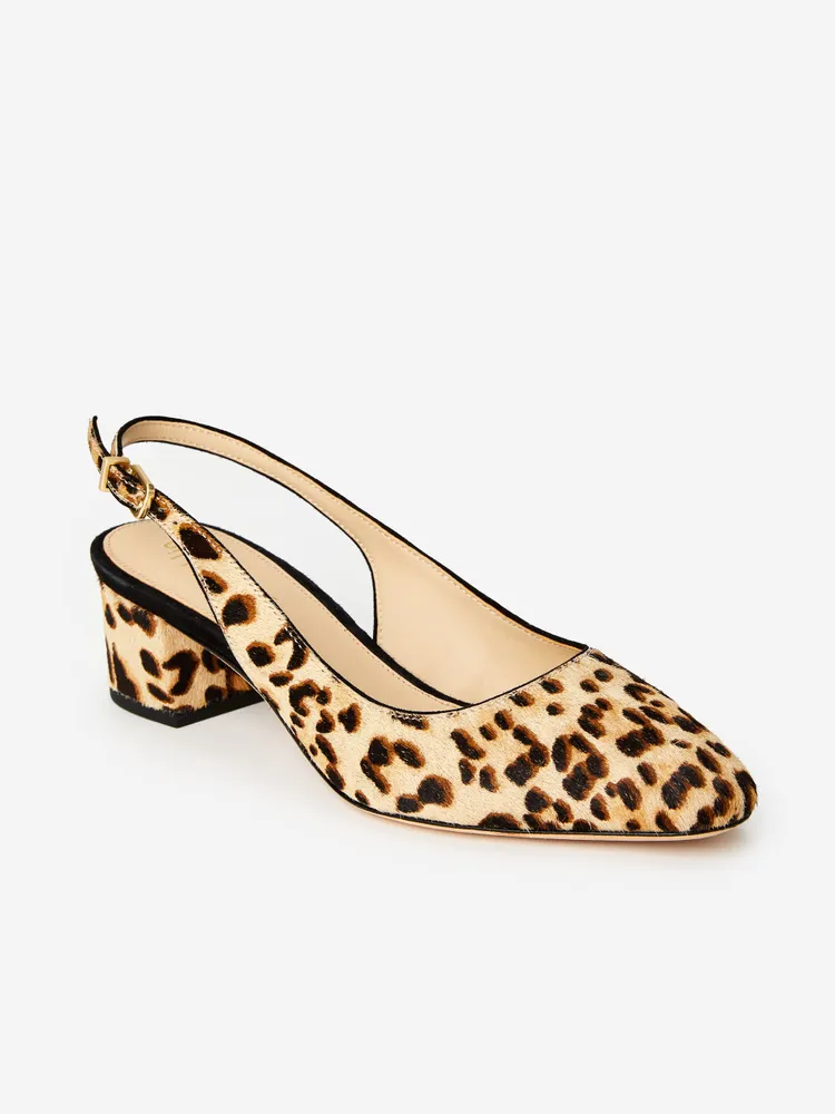 Jocelyn Calf Hair Slingback Heels Cheetah