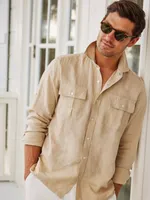 Christos Classic Fit Linen Shirt