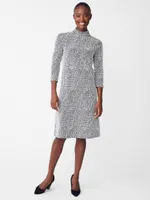 Mare Dress in Houndstooth Plaid Jacquard