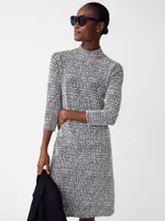 Mare Dress in Houndstooth Plaid Jacquard