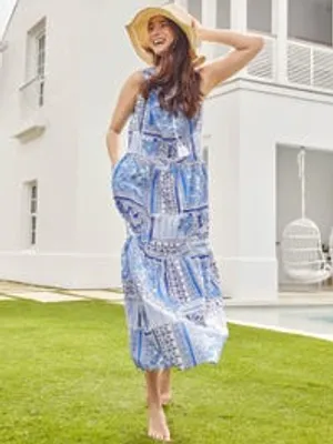 Christa Maxi Dress in Palm Park