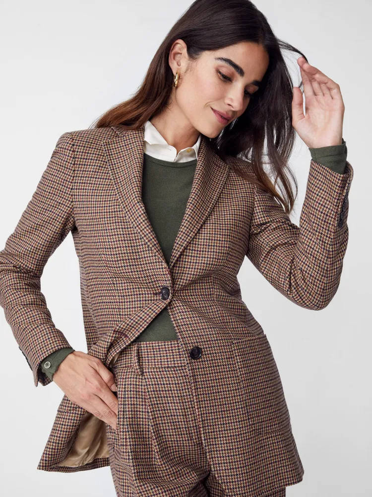 Shetland Wool Blazer - Houndstooth