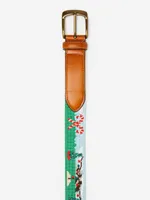 Needlepoint Belt Santa Play Golf