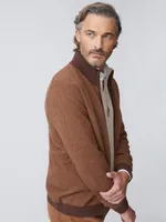 Quentin Cashmere Cardigan Herringbone Jacquard