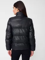 Rexx Faux Leather Puffer Jacket