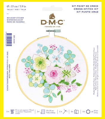 DMC 10" Floral Winter Cross Stitch Kit