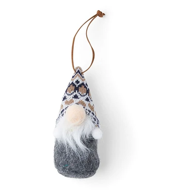 4" Christmas Gray Gnome Felt Ornament by Place & Time