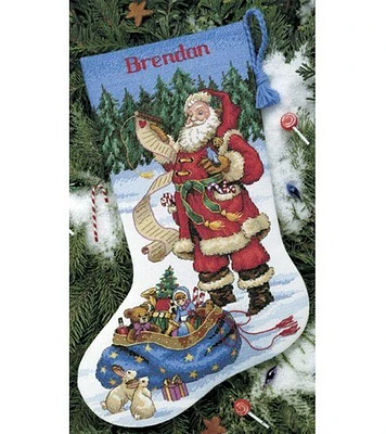 Dimensions 16" Checking His List Counted Cross Stitch Stocking Kit