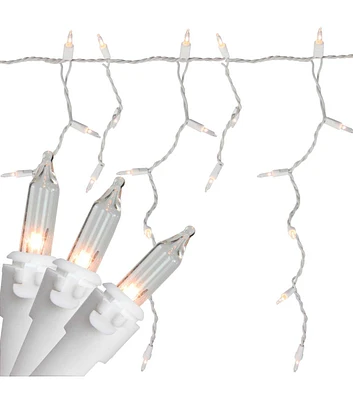 Northlight 13.5' White Wire Clear Mini Icicle Christmas Lights 300ct