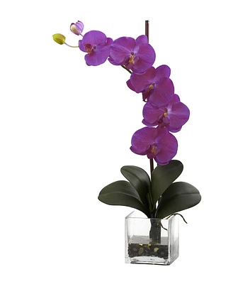 Nearly Natural 26" Purple Phalaenopsis Orchid With Vase Arrangement