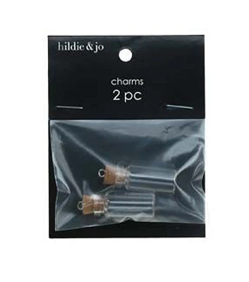 2pk Mini Glass Bottle Charms by hildie & jo