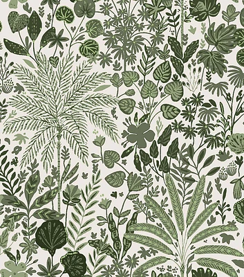 Green Floral Silky Fabric