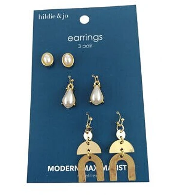 3ct Gold Dangle Pearl Earrings by hildie & jo